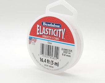 Beadalon® Elasticity 0.8mm Clear Stretch Cord – 5m Jewelry Beading Thread for Bracelets & Necklaces