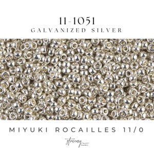 11-1051 Miyuki Seed Bead Round Rocailles 11/0 | Galvanized Silver | 15g | Japanese Beads  Jewelry Making