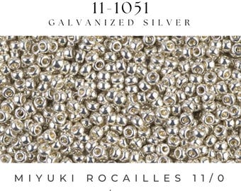 11-1051 Miyuki Seed Bead Round Rocailles 11/0 | Galvanized Silver | 15g | Jewelry Making, Bead Weaving, Embroidery, Peyote Stitch