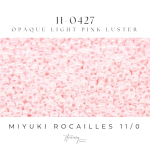 11-0427 Miyuki Seed Bead Round Rocailles 11/0 | Opaque Light Pink Luster | 15g | Japanese Beads for Jewelry Making