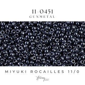 11-0451 Miyuki Seed Bead Round Rocailles 11/0 | Gunmetal   | 15g | Japanese Beads for Jewelry Making
