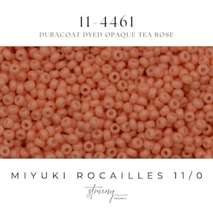 11-4461 | Miyuki Seed Bead Round Rocailles 11/0 | Duracoat Dyed Opaque Tea Rose | 15g | Japanese Beads  Jewelry Making