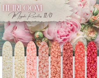 Heirloom | Miyuki Rocailles Seed Beads Mix 11/0 | 8 Colors - 9g Each |Japanese Glass Beads for Jewelry Making & Crafts | Soft Vintage Blush