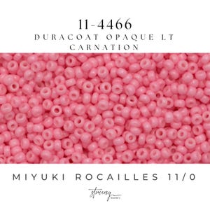 11-4466 Miyuki Seed Bead Round Rocailles 11/0 | Duracoat Opaque Lt Carnation | 15g | Japanese Beads for Jewelry Making