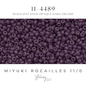 11-4489 | Miyuki Seed Bead Round Rocailles 11/0 | Duracoat Dyed Opaque Dark Orchid | 15g | Japanese Beads  Jewelry Making