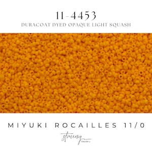 11-4453 | Miyuki Seed Bead Round Rocailles 11/0 | Duracoat Dyed Opaque Light Squash | 15g | Japanese Beads  Jewelry Making