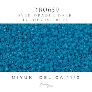 DB0659 Miyuki Delica Beads 11/0 Dyed Opaque Dark Turquoise Blue, 8 grams, Jewelry Making, Bead Weaving, Embroidery, Peyote Stitch