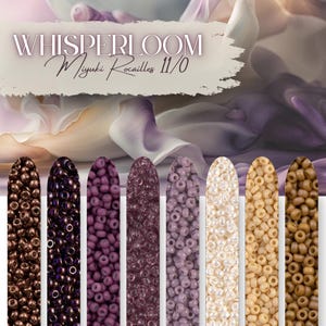 Whisperloom | Miyuki Rocailles Seed Beads Mix 11/0 | 8 Colors - 9g Each | Japanese Glass Round Beads for Jewelry Making & Crafts | Mauve
