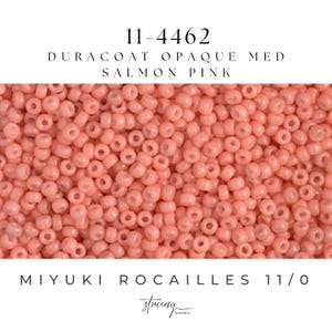 11-4462 Miyuki Seed Bead Round Rocailles 11/0 | Duracoat Opaque Med Salmon Pink | 15g | Japanese Beads  Jewelry Making