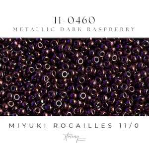 11-0460 Miyuki Seed Bead Round Rocailles 11/0 | Metallic Dark Raspberry   | 15g | Japanese Beads for Jewelry Making