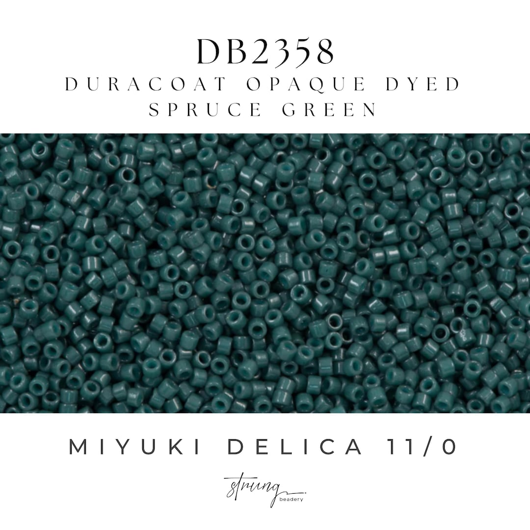 DB2358 Miyuki Delica Beads 11/0 Duracoat Opaque Dyed Spruce Green