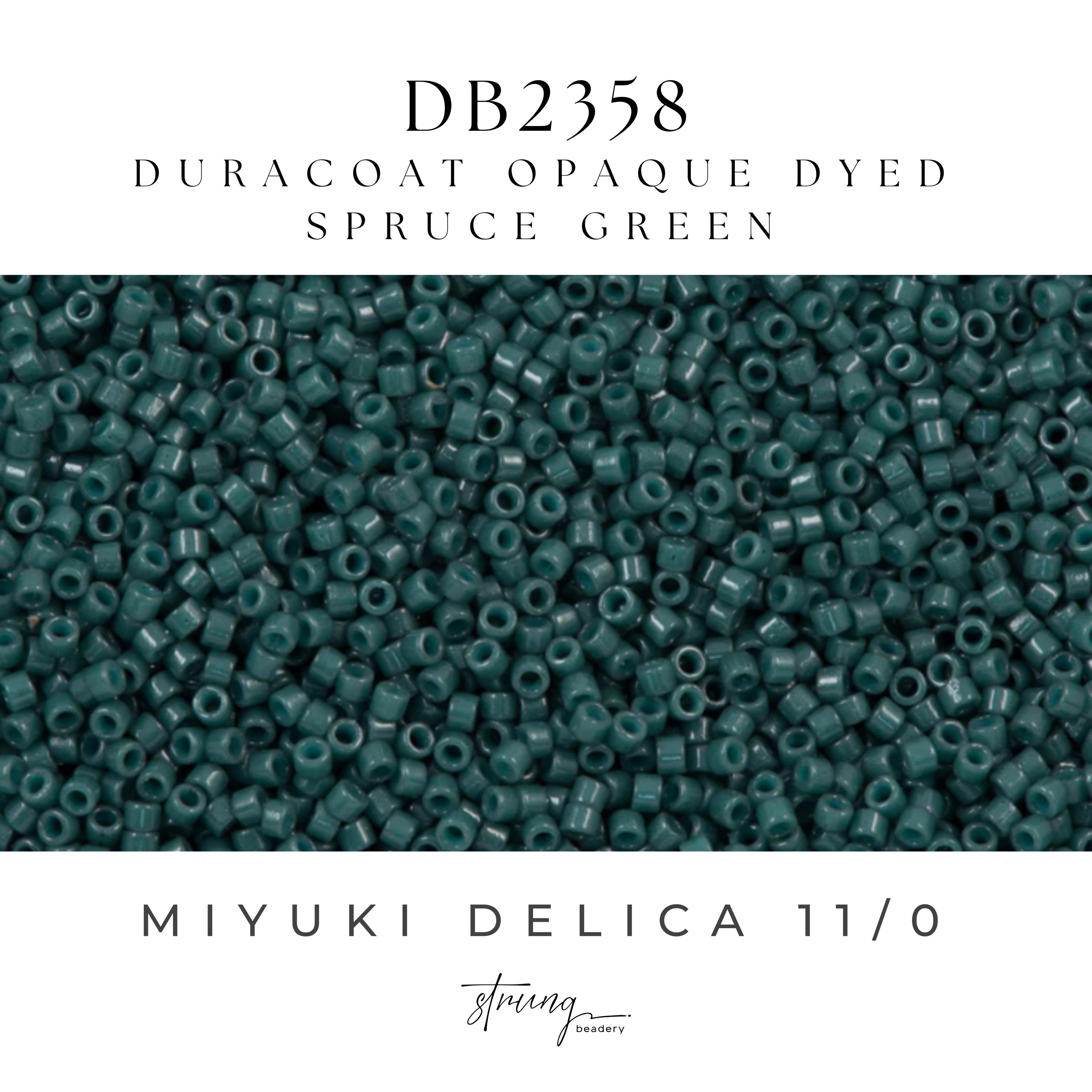 DB2358 Miyuki Delica Beads 11/0 Duracoat Opaque Dyed Spruce Green