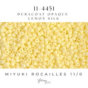 11-4451 Miyuki Seed Bead Round Rocailles 11/0 | Duracoat Opaque Lemon Silk | 15g | Japanese Beads  Jewelry Making