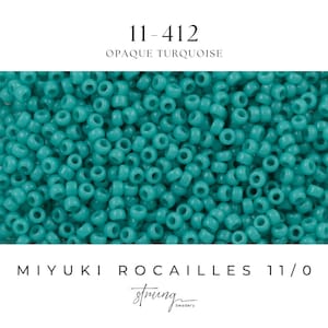 11-0412 Miyuki Seed Bead Round Rocailles 11/0 | Opaque Turquoise | 15g | Japanese Beads  Jewelry Making