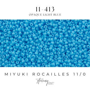11-0413 Miyuki Seed Bead Round Rocailles 11/0 | Opaque Light Blue | 15g | Japanese Beads  Jewelry Making