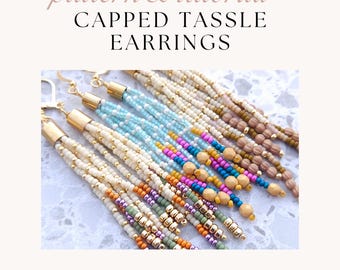 Capped Tassel Earrings Tutorial | DIY Digital Download PDF Pattern for Handmade Jewelry, Craft Accessories & Gifts