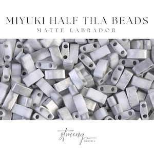 Miyuki Half Tila Beads Matte Labrador Glass Tile Beads HTL-4558 | Half | 8 Grams for Jewelry Making