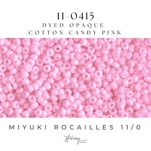 11-0415 Miyuki Seed Bead Round Rocailles 11/0 | Dyed Opaque Cotton Candy Pink   | 15g | Japanese Beads for Jewelry Making