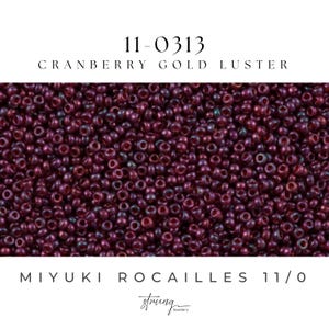 11-0313 Miyuki Seed Bead Round Rocailles 11/0 | Cranberry Gold Luster  | 15g | Japanese Beads for Jewelry Making