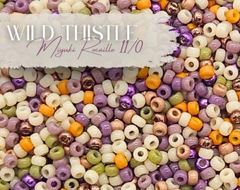 Wild Thistle | Miyuki Rocailles Seed Beads Mix | 15g Premium Japanese Glass Beads for Jewelry Making & Crafts | Earthy Purple Tone