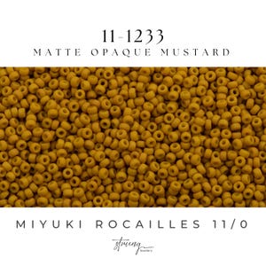 11-1233 Miyuki Seed Bead Round Rocailles 11/0 | Matte Opaque Mustard |15g | Japanese Beads for Jewelry Making