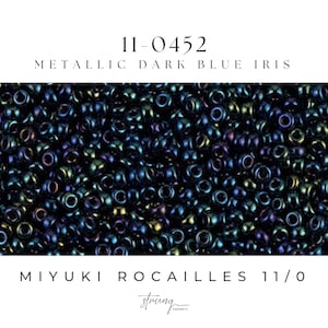 11-0452 Miyuki Seed Bead Round Rocailles 11/0 | Metallic Dark Blue Iris   | 15g | Japanese Beads for Jewelry Making