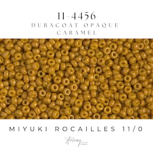 11-4456 Miyuki Seed Bead Round Rocailles 11/0 | Duracoat Opaque Caramel |15g | Japanese Beads for Jewelry Making