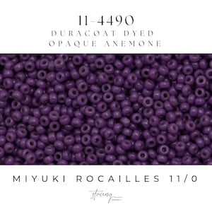 11-4490 Miyuki Seed Bead Round Rocailles 11/0 | Duracoat Dyed Opaque Anemone |15g | Japanese Beads for Jewelry Making