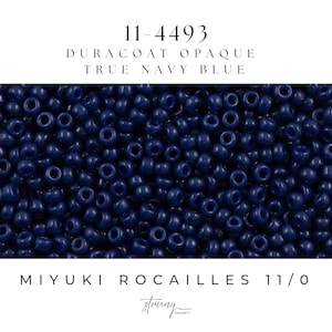 11-4493 Miyuki Seed Bead Round Rocailles 11/0 | Duracoat Opaque True Navy Blue | 15g | Japanese Beads  Jewelry Making