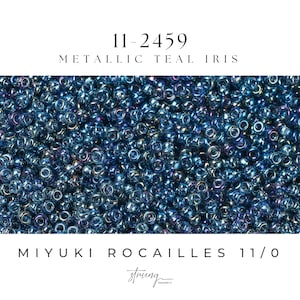 11-2459 Miyuki Seed Bead Round Rocailles 11/0 | Metallic Iris Teal | 15g | Japanese Beads  Jewelry Making
