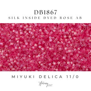 DB1867 Miyuki Delica Beads 11/0 Silk Inside Dyed Rose AB– 8 grams -  Jewelry Making, Bead Weaving, Embroidery, Peyote Stitch, Brick Stitch