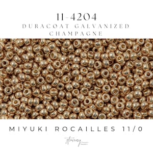 11-4204 Miyuki Seed Bead Round Rocailles 11/0 | Duracoat Galvanized Champagne | 15g | Japanese Beads for Jewelry Making
