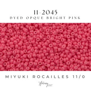 11-2045 Miyuki Seed Bead Round Rocailles 11/0 | Dyed Opque Bright Pink | 15g | Japanese Beads for Jewelry Making