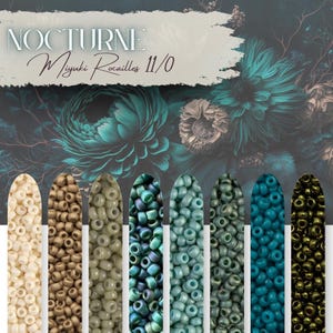Nocturne| Miyuki Rocailles Seed Beads Mix 11/0 |8 Colors - 9g Each|Japanese Glass Round Beads for Jewelry Making Bead Embroidery and Loom
