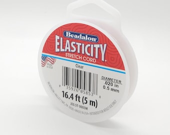 Beadalon® Elasticity 0.5mm Clear Stretch Cord – 5m Jewelry Beading Thread for Bracelets & Fine Beads
