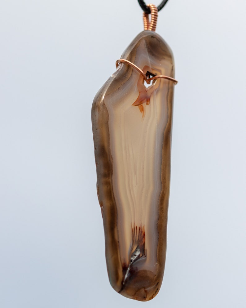 Wire-Wrapped Arizona Agate Cabochon Necklace