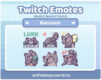 Raccoon Emotes | 6 Trash Pandas Emotes for your Twitch stream or Discord