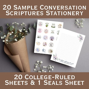 Scripture Stationery Set: College Ruled Paper & Seals