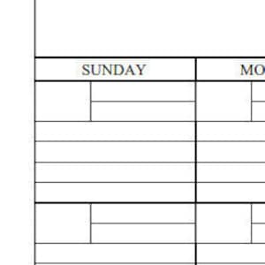 Leerer, undatierter Kalender mit Linien Digitaler download
