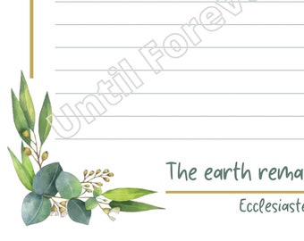 Ecclesiastes 1:4 JW Printable Letter Writing Stationery for DIGITAL Download