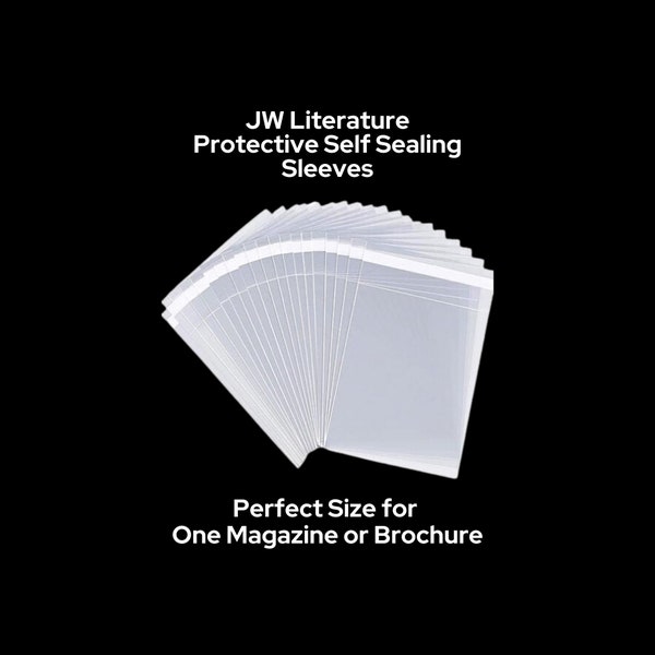 Crystal Clear JW Cart Witnessing & Metropolitan Witnessing Magazine/Brochure Protective Self-Sealing Sleeve Pk of 25