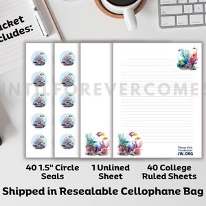 Letterwriting Blowout! Styles 61 - 80 40 Sheets College, 1 Sheet Unlined, 40 Envelope Seals Visit JW.ORG