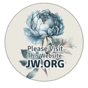 051 Please Visit This Website: JW.ORG 40 College Rule Pages and 40 Envelope Seals for JW Letter Writing - Dusty Blue Flower #051