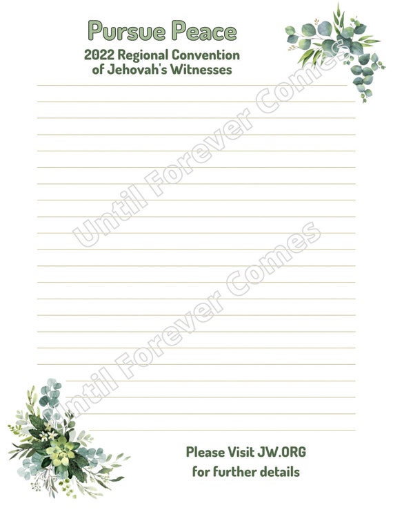 When Is The Jehovah Witness Memorial 2022 2022 Regional Convention of Jehovah's Witnesses Stationary | Etsy Hong Kong