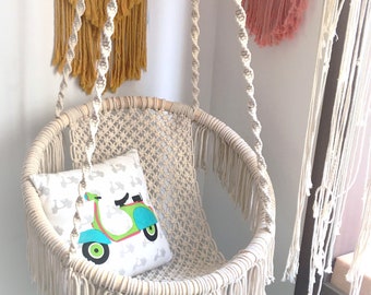 Macrame hammock chair,hammock swing chair,crochet swing chair, mother's day gift, Handmade cotton macrame kids swing, Macrame swing chair