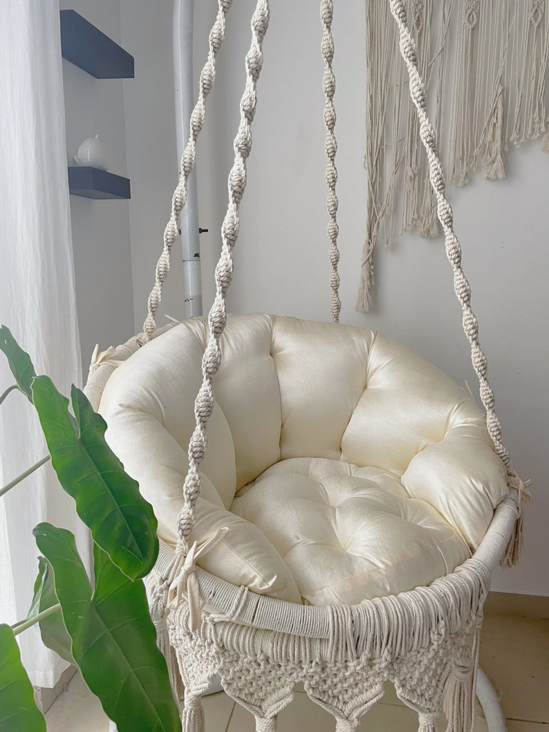 Macrame Hanging Chair Adult Swing Chairbedroom Hanging Etsy