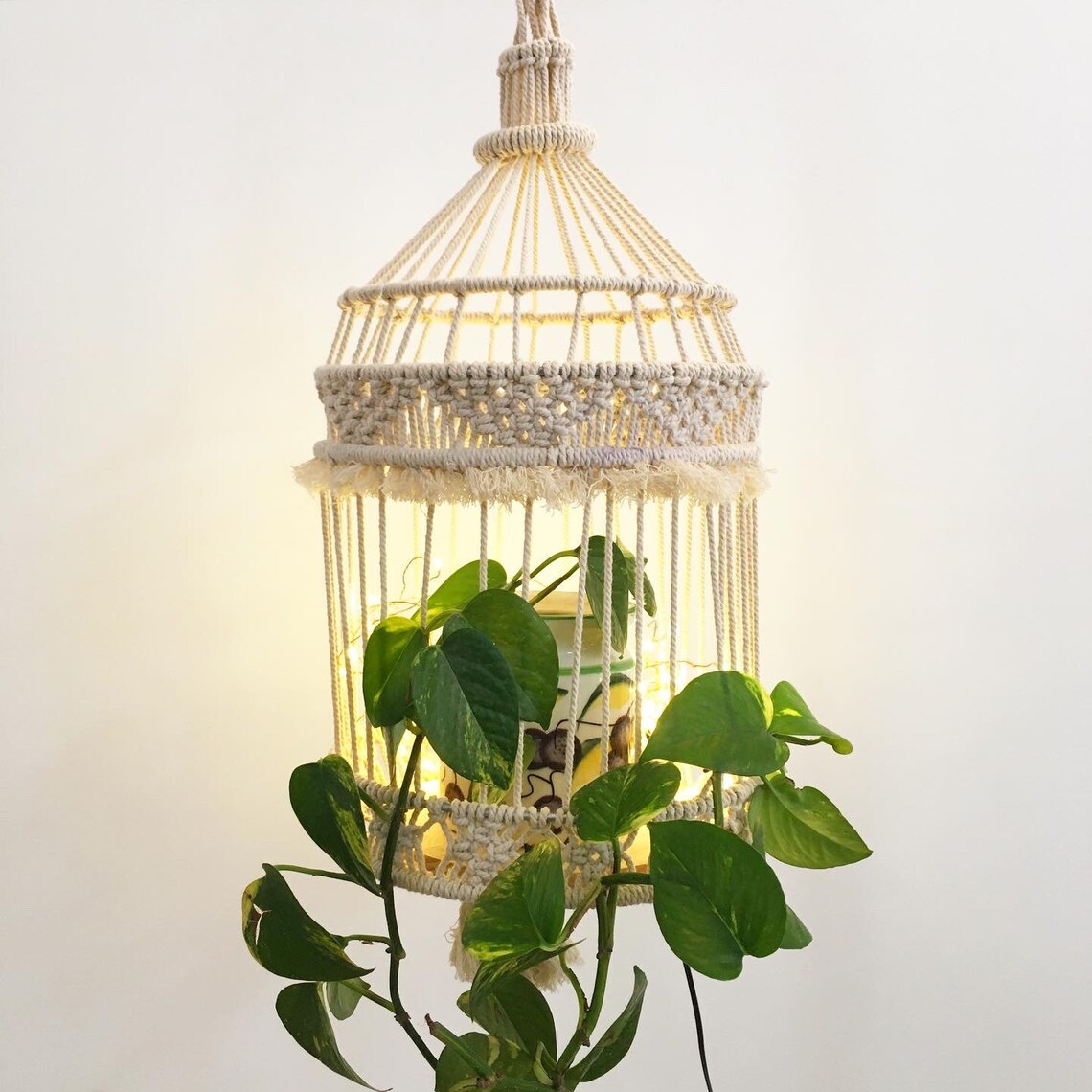 Macrame Plant Holder Plant Holdermacrame Planterboho Wall - Etsy
