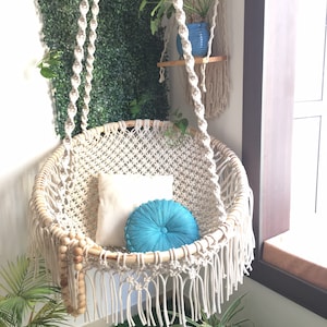 Hanging Chair,swing chair,macrame hanging chair, indoor swing, hammock chair, reading chair, Adult swing chair