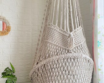 Macrame hanging chair, handmade chair, hammock chair, indoor swing chair, outdoor swing chair, hammock chair, macrame round swing