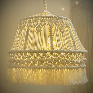 Modern handmade pendent light,ceiling light fixture,Boho light pendent,handwoven light,Boho decor,macrame light,macrame lampshade